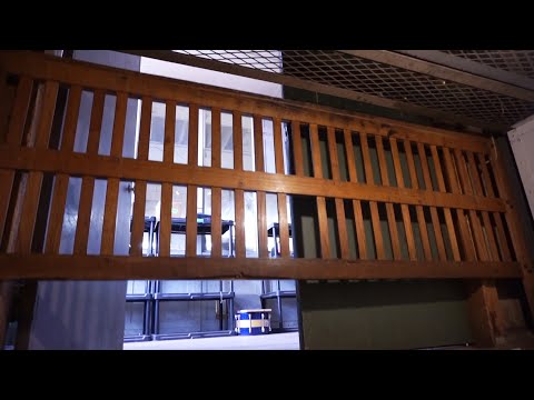 Antique Kieckhefer manually controlled traction freight elevator @ Leithold Music, La Crosse, WI