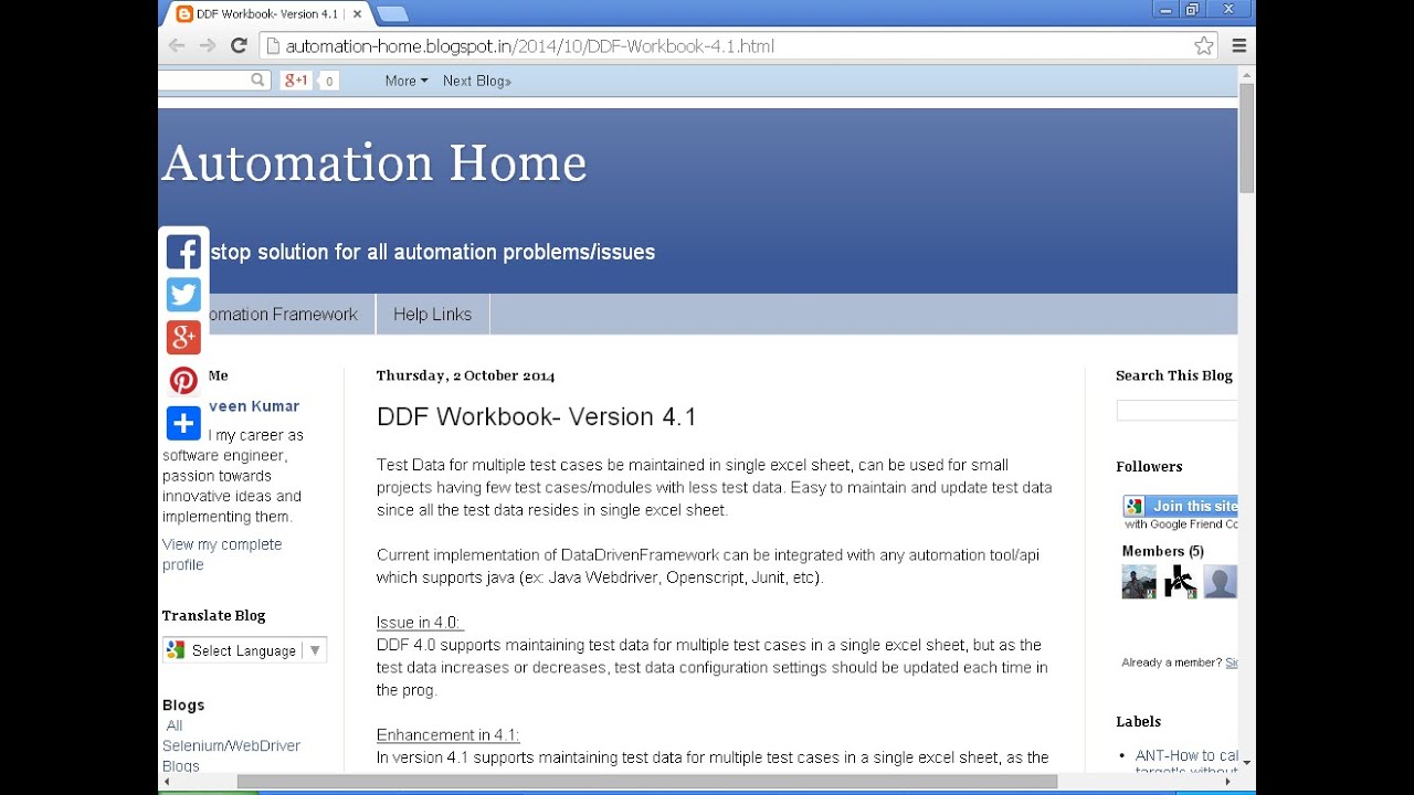 Data Driven Framework - Workbook Version 4.1