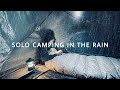 SOLO CAMPING AT THE EDGE OF AMAZING CLIFF 4K ENJOYING COLD NIGHT AND RAIN WHOLE DAY ASMR