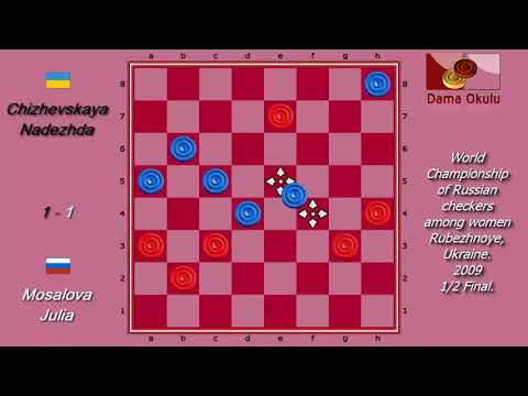 Mosalova Julia (RUS) - Chizhevskaya Nadezhda (UKR). World Draughts-64_women. Semifinal.