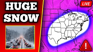 🔴 BREAKING EXTREME WINTER STORM WARNING - Tons Of Snow & Crippling Ice - With LIVE Storm Chasers