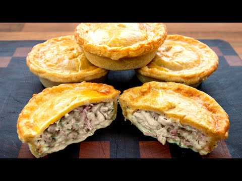 Creamy Chicken, Ham, and Mushroom Pie. Best! pie you’ll ever taste.