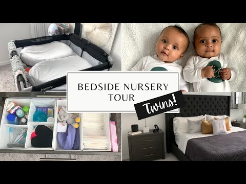HOW TO PREPARE FOR NEWBORN BABY | BEDSIDE NURSERY ESSENTIALS + ORGANIZATION TOUR | twins!