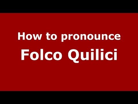 How to pronounce Folco Quilici (Italian/Italy) - PronounceNames.com
