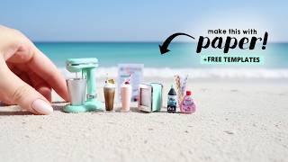 Beginner Friendly! DIY Miniature Milkshake Bar set for Barbie Dolls & Dollhouses (w/paper!)