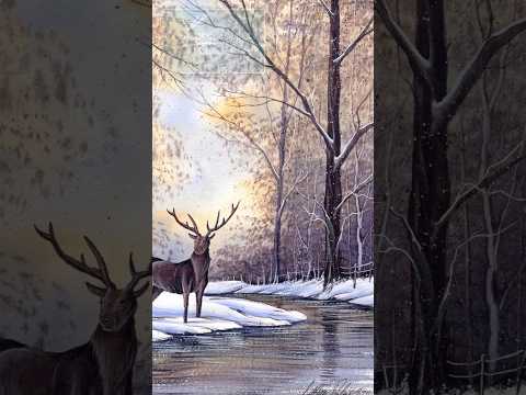 60 Second Watercolour Lesson. Woodland Trees