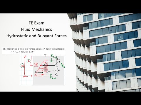 FE Exam - Fluid Mechanics - Hydrostatic and Buoyant forces