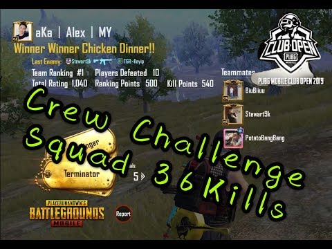 Crew Challenge Squad36kills Day1 Pubg Mobile Alex Pubg Mobile - 