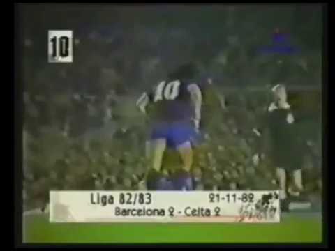 Maradona (Barcelona) - 21/11/1982 - Barcelona 2x2 Celta - 1 gol