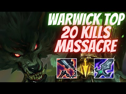 HOW TO PLAY WARWICK TOP AND HARD CARRY YOUR TEAM! 20 KILLS BLOODBATH | SEASON 12 WARWICK TOP CARRY!