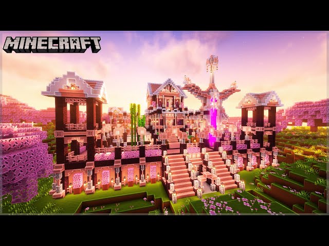 Minecraft Ultimate Cherry Wood Large Survival Base Minecraft Map