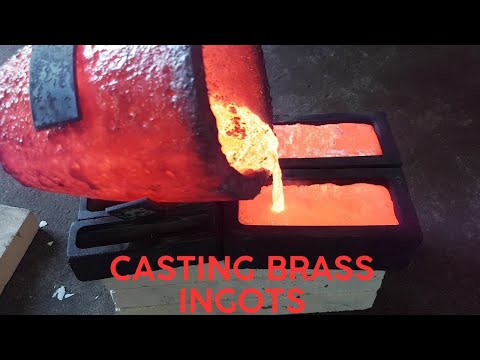 Casting brass ingots - Devil Forge