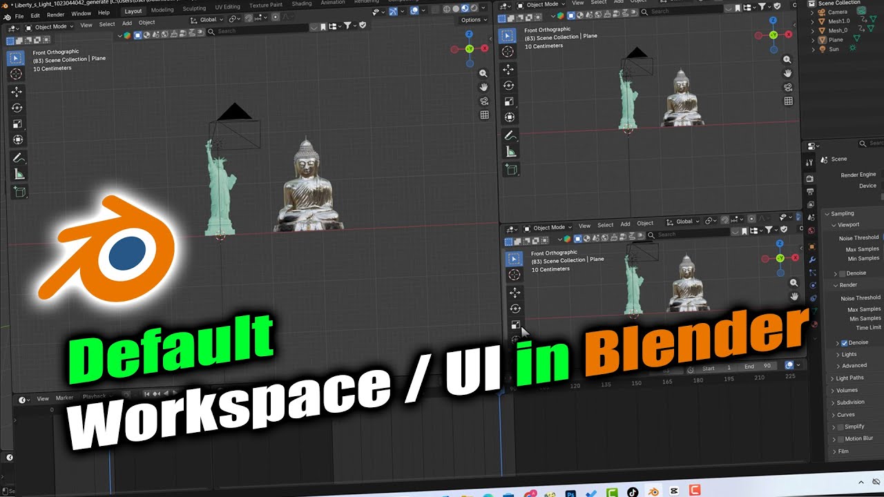 How to reset workspace in blender
