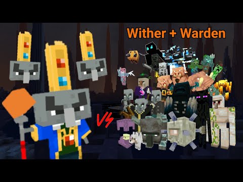 3 ARCH ILLAGER vs MINECRAFT BOSSES and ALL MOBS (Minecraft Mob Battle)