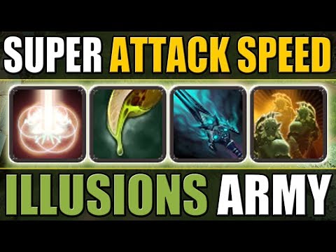 Insane Attack Speed Buff and Slow [IMBA Illusions Army] Dota 2 Ability Draft