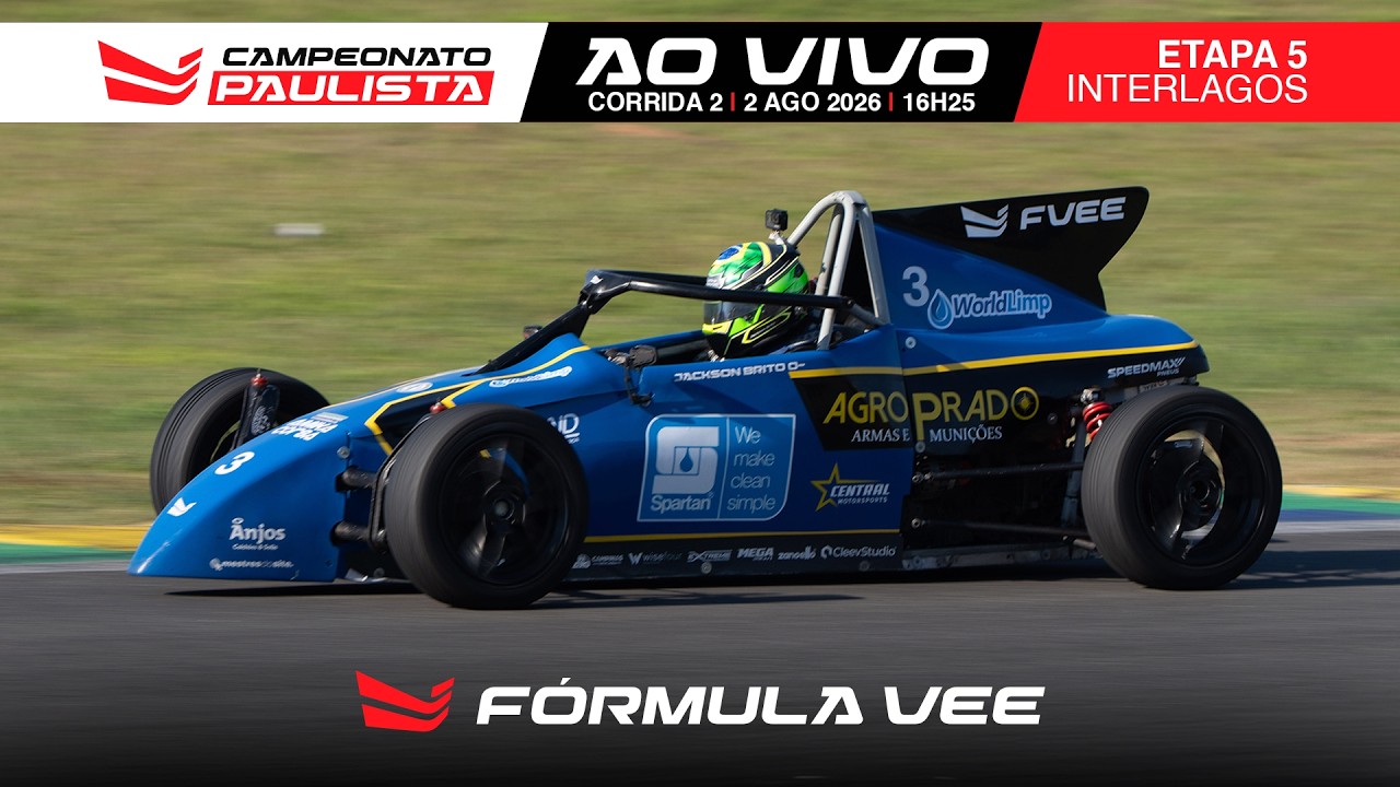 AO VIVO: Campeonato Paulista de Fórmula Vee 2026 - Etapa 5 02/08/2026 - Corrida 2