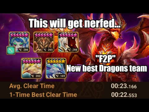 He Breaks The Game! F2P* 22-23Avg Perfect AI 100% Dragons Summoners War