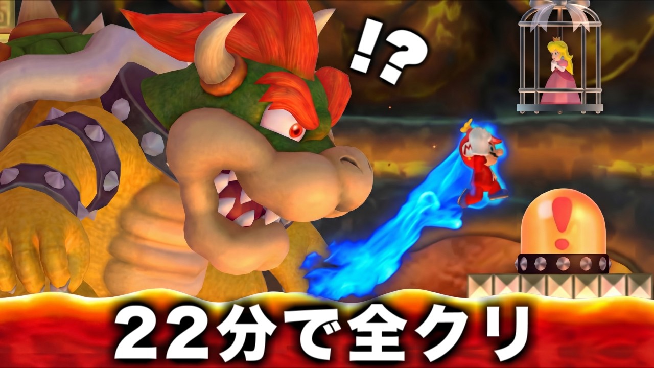 【衝撃】22分でラスボスを倒すRTA元世界1位のプレイが意味不明すぎる。【マリオWii】