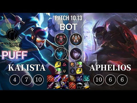 IG Puff Kalista vs Aphelios Bot - KR Patch 10.13