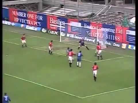 Gianfranco Zola amazing goal for chelsea vs Manchester United 1997.