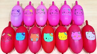Satisfying Slime Mixing ASMR: Popping Hello Kitty Glitter Balloons #56