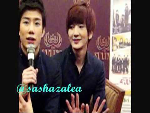 [110603]  X.5 Taepung saying hi and haewon's smile (eye contact)