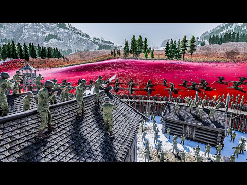 HUMAN ARMY DEFEND THE FORT FROM ZOMBIES & DEMONS - Ultimate Epic Battle Simulator 2 UEBS 2