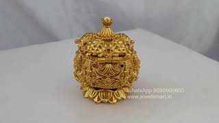 Jewelsmart One Gram Gold Divine Sindoor Box For Wedding Laxmi God Floral Design Jewellery