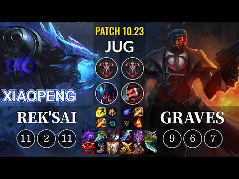 DMO Xiaopeng Rek'Sai vs Graves Jungle - KR Patch 10.23
