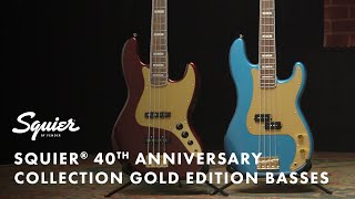 Video thumbnail for Exploring the Squier 40th Anniversary Gold Edition Basses | Fender by Fender