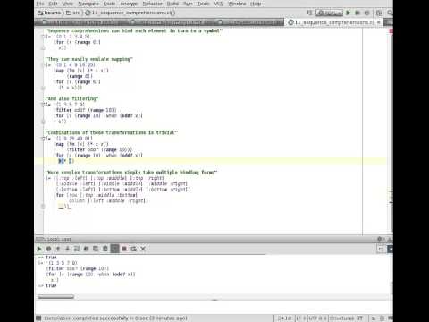 Clojure Koans 11 - Sequence Comprehensions