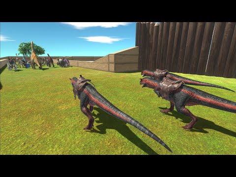 Trying to escape from STALLION CARNOTAURUS TEAM - Animal Revolt Battle Simulator