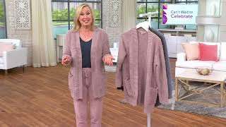 Barefoot Dreams CozyChic Ribbed Knit Trim Cardigan on QVC