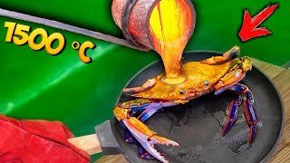 ЧТО ЕСЛИ ПРИГОТОВИТЬ КРАБА на РАСКАЛЕННОЙ ЛАВЕ ..? + РАСКАЛЕННАЯ МЕДЬ..