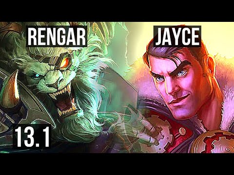 RENGAR vs JAYCE (TOP) | Rank 1 Rengar, 8/0/1, Legendary, 400+ games, Rank 29 | KR Grandmaster | 13.1