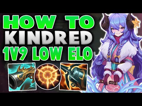 How To 1v5 With KINDRED In Low Elo! How To Climb Low Elo As KINDRED In Season11! - League Of Legends