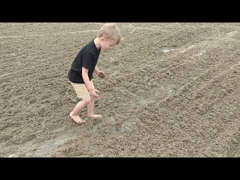 Jackson playing on the beach