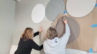 Acoustic Panel Circle Kit Installation Using Craft Paper Template