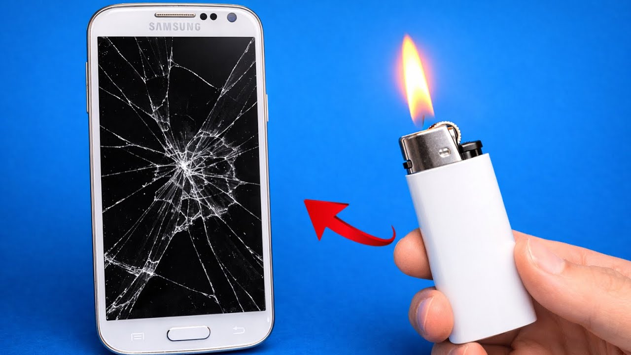 إصلاح أي شاشة هاتف معطلة بولاعة فقط، أمر مدهش 👆