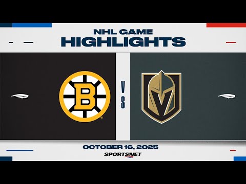 NHL Highlights | Golden Knights vs. Bruins - October 16, 2025