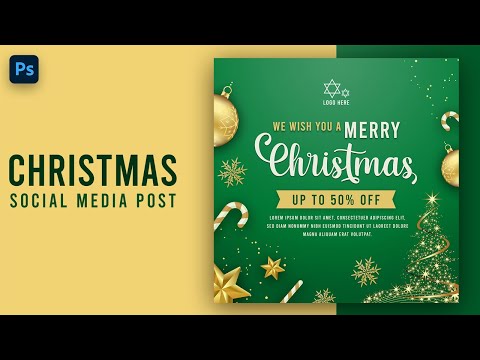 Christmas Social Media Post Design in Photoshop | Photoshop 2022 Social Media Designs Tutorial
