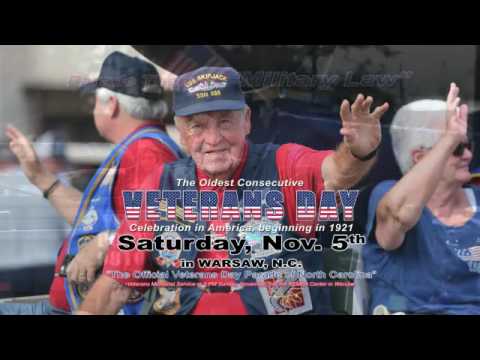 96th Consecutive Warsaw Veterans Day Parade-The Official Veterans Day Parade of North Carolina