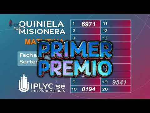 Sorteos 7134 Quiniela Matutina, y 1744 Poceada Misionera, 24 de Febrero del 2021.