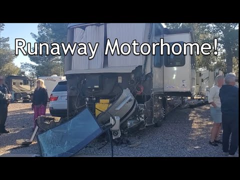 Runaway Motorhome Crash!   #rvlife #rv #rvlifestyle  #garyavids