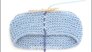 Video thumbnail for How to work garter stitch/ridges with knitted stitches (in the round) – UK / US knitting style