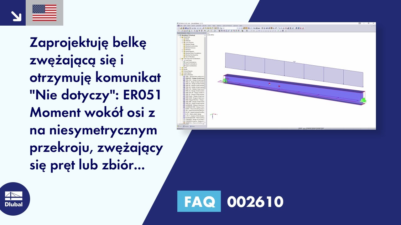 [PL] FAQ 002610 | Projektuję belkę o zmiennym przekroju i otrzymuję komunikat &quot;Nie można zaprojektować: ER051 ...