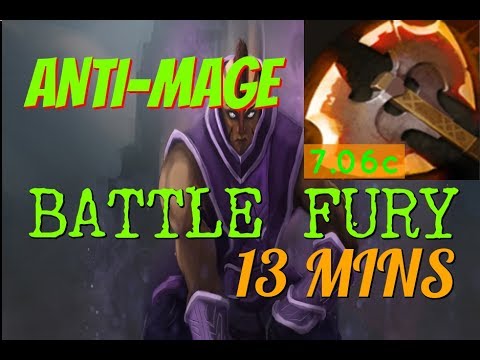 Dota 2 How to Jungle 7.06c - Anti-Mage 13 mins Battle Fury - Dire Guide