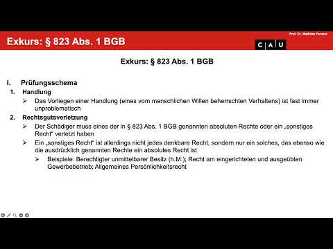 BGB AT – Folge 09 (§ 823 Abs. 1 BGB; Haftung im Gefälligkeitsverhältnis)