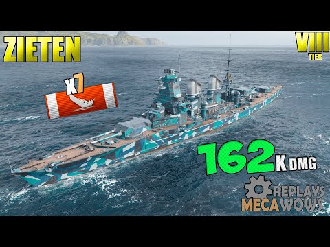 Tier VIII BattleShip Zieten 7 Ships Destroyed | World of Warships