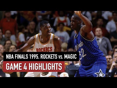 Throwback NBA Finals 1995. Orlando Magic vs Houston Rockets Game 4 Full Highlights HD